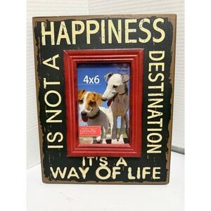 Green Tree Gallery Happiness Is Not A Destination 4x6 Wood Picture Frame Rustic